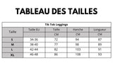 tableau des tailles pour les leggings tik tok