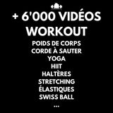 plus de 6000 entrainements vidéos (poids de corps, yoga, corde à sauter, hiit, etc.)
