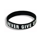 bracelet noir never give up motivation
