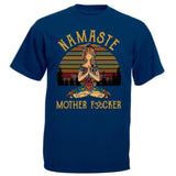 t-shirt bleu marine namaste humour yoga