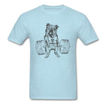 t-shirt bulldog anglais just lift it deadlift bleu