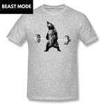t-shirt d'un grizzly faisant un deadlift beast mode gris