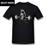 t-shirt d'un grizzly faisant un deadlift beast mode noir
