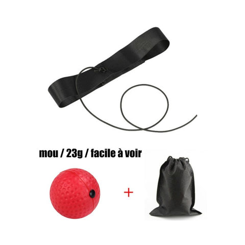 pack noir avec un sac, un élastique et une balle rouge